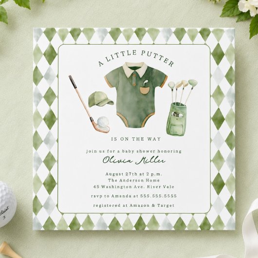 Little Putter Baby Shower Uitnodiging