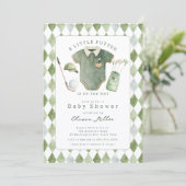 Little Putter Baby Shower Uitnodiging (Staand voorkant)
