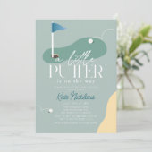 Little Putter Golf Course Fairway Boy Baby Shower Kaart (Staand voorkant)