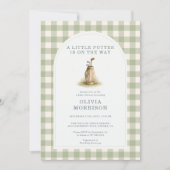 Little Putter Golf Gingham Baby Shower Kaart (Voorkant)