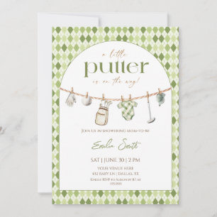 Little Putter is op komst Golf baby shower Kaart