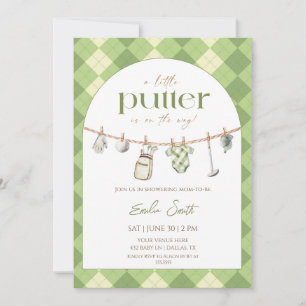 Little Putter is op weg Golf baby shower Kaart