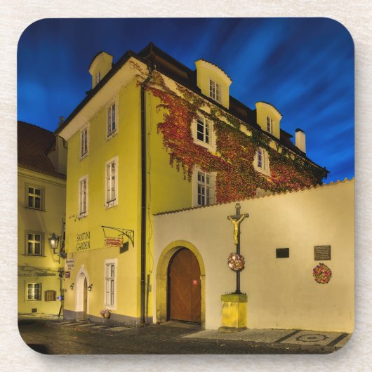 Little Quarter Cross Night Hard Plastic Coaster Bier Onderzetter (Voorkant)