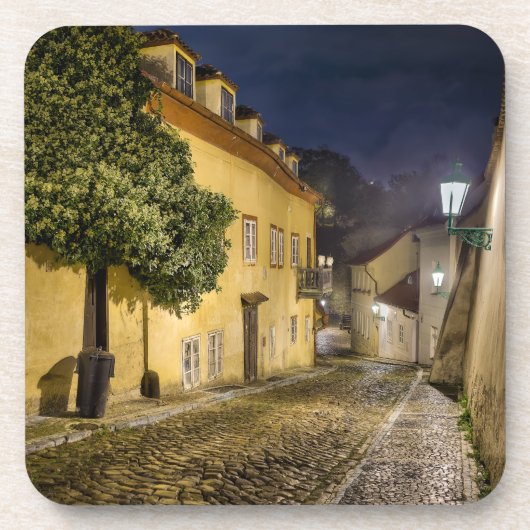 Little Quarter Street Night Hard Plastic Coaster Bier Onderzetter (Voorkant)