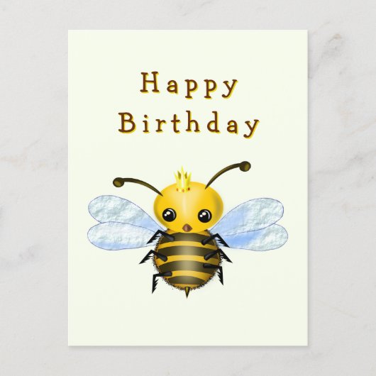 Little Queen Bee Birthday Card Briefkaart (Voorkant)