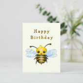 Little Queen Bee Birthday Card Briefkaart (Staand voorkant)