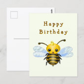 Little Queen Bee Birthday Card Briefkaart (Voorkant / Achterkant)