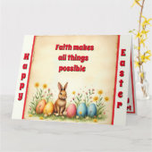 Little Rabbit and Easter Eggs Populair Collectie Kaart (Gele Bloem)