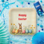 Little Rabbit and Easter Eggs Populair Collectie Papieren Bordje (Feest)