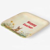 Little Rabbit and Easter Eggs Populair Collectie Papieren Bordje (Gebogen)