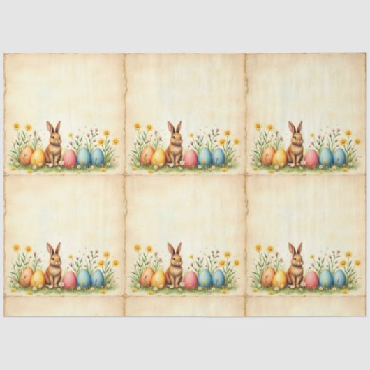 Little Rabbit and Easter Eggs Populair Collectie Tissuepapier (Voorkant)