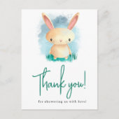 Little Rabbit baby shower bedankt Briefkaart (Voorkant)