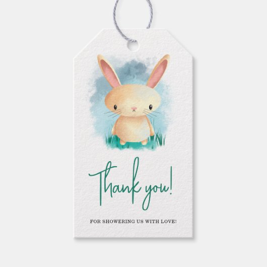 Little Rabbit baby shower bedankt Cadeaulabel (Voorkant)