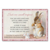 Little Rabbit Baby shower Book Gift Registry Kaart (Voorkant)