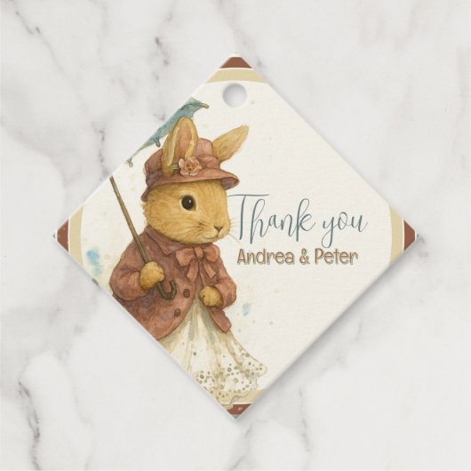 Little Rabbit Baby Shower for Girl Bedankjes Labels (Voorkant)