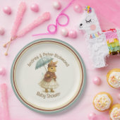 Little Rabbit Baby Shower for Girl Papieren Bordje (Feest)