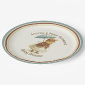 Little Rabbit Baby Shower for Girl Papieren Bordje (Gekanteld)