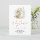 Little Rabbit Baby shower Invitation Kaart (Staand voorkant)