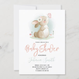 Little Rabbit Baby shower Invitation Kaart