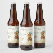 Little Rabbit Baby shower voor Meisje Bier Etiket (Flessen)