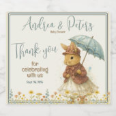 Little Rabbit Baby shower voor Meisje Bier Etiket (Enkel label)