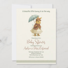 Little Rabbit Baby shower voor Meisje Kaart