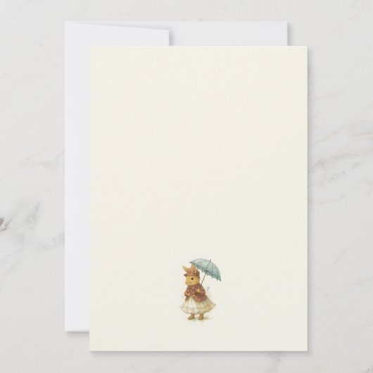 Little Rabbit Baby shower voor Meisje Kaart (Achterkant)