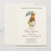 Little Rabbit Baby shower voor Meisje Kaart (Voorkant / Achterkant)