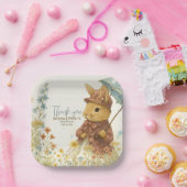 Little Rabbit Baby shower voor Meisje Papieren Bordje (Feest)