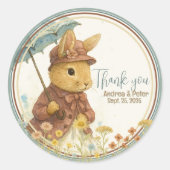 Little Rabbit Baby shower voor Meisje Ronde Sticker (Voorkant)