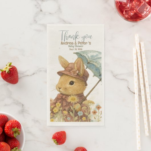 Little Rabbit Baby shower voor Meisje Servet (Insitu)