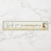 Little Rabbit Baby shower voor Meisje Waterfles Etiket (Enkel label)