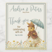 Little Rabbit Baby shower voor Meisje Wijn Etiket (Enkel label)