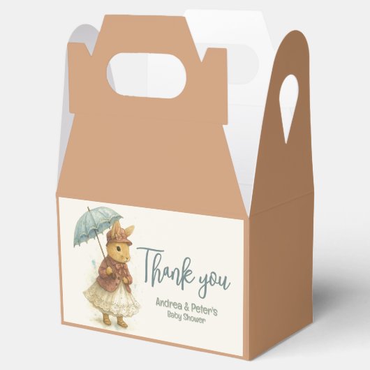 Little Rabbit Baby shower Zachte karamel Kleur Bedankdoosjes (Geopend)