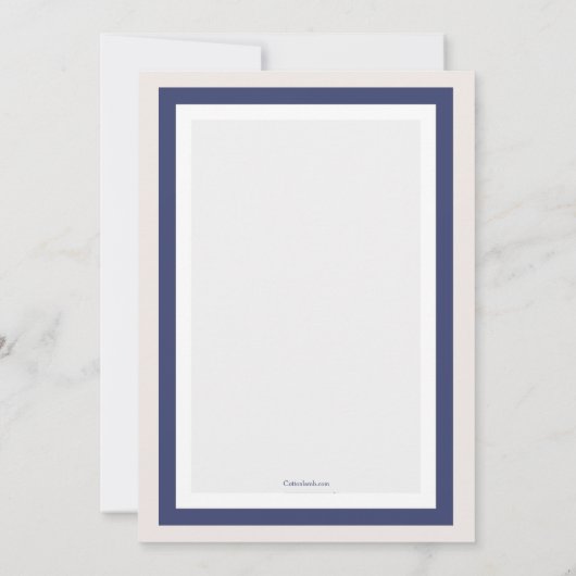 Little Rabbit Blue Invitation Kaart (Achterkant)