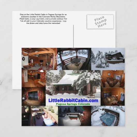 Little Rabbit Cabin Post Card Briefkaart (Voorkant / Achterkant)