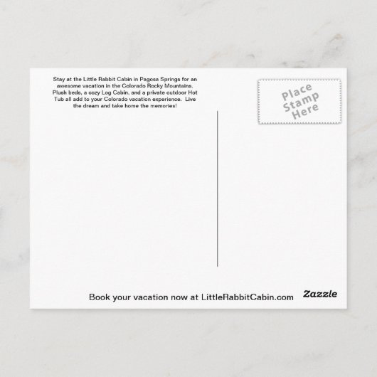 Little Rabbit Cabin Post Card Briefkaart (Achterkant)