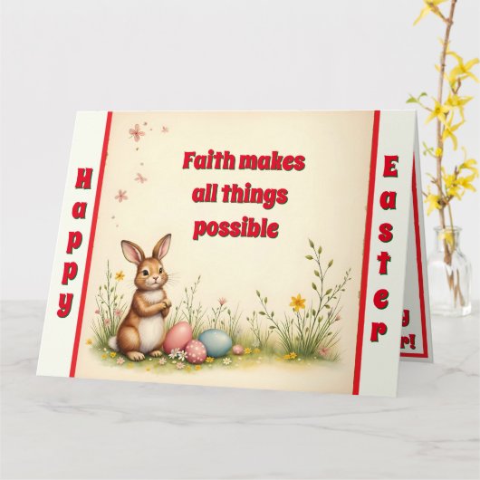 Little Rabbit Easter  Populair Collectie Kaart (Gele Bloem)