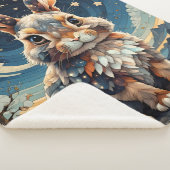 Little Rabbit Night Sky Glas in lood Sherpa Deken (3/4)