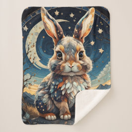 Little Rabbit Night Sky Glas in lood Sherpa Deken