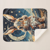 Little Rabbit Night Sky Glas in lood Sherpa Deken (Voorkant (horizontaal))