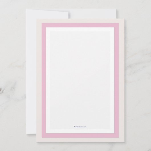 Little Rabbit Pink Uitnodiging (Achterkant)