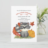 Little Raccoon Birthday Party Kaart (Staand voorkant)