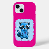 Little Raccoon In Blue iPhone / iPad hoesje (Achterkant)