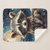 Little Raccoon Night Sky Glas in lood Sherpa Deken (Voorkant (horizontaal))