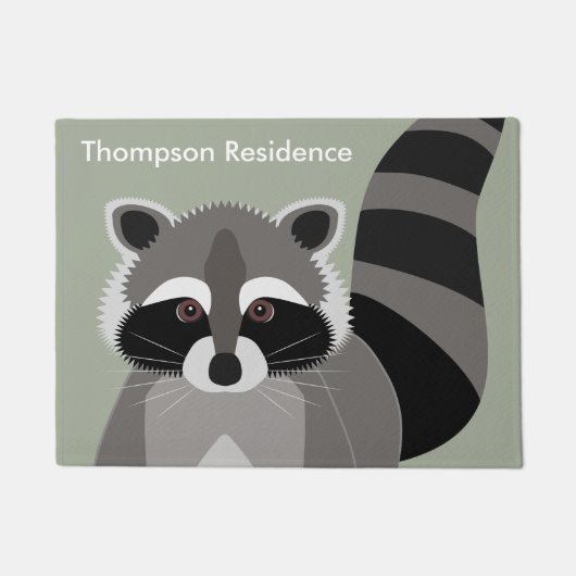Little Raccoon Rascal gepersonaliseerd Deurmat (Voorkant)