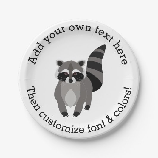 Little Raccoon Rascal gepersonaliseerd Papieren Bordje (Voorkant)