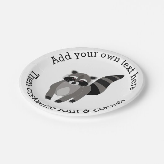 Little Raccoon Rascal gepersonaliseerd Papieren Bordje (Gekanteld)