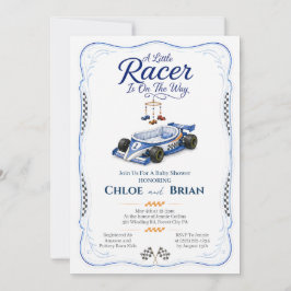 Little Racer Wiegje Formula 1 Baby Shower Uitnodig Kaart