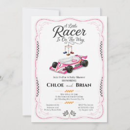 Little Racer Wiegje Formula 1 Baby Shower Uitnodig Kaart